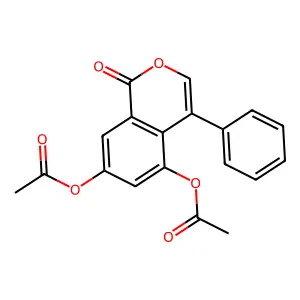 1H-2-benzopyran-1-one, 5,7-bis(acetyloxy)-4-phenyl- structure