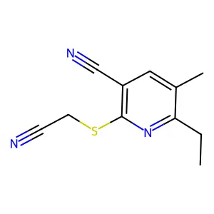2-[(Cyanomethyl)sulfanyl]-6-ethyl-5-methylnicotinonitrile structure