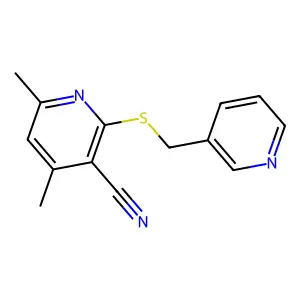 4,6-Dimethyl-2-[(pyridin-3-ylmethyl)sulfanyl]nicotinonitrile structure