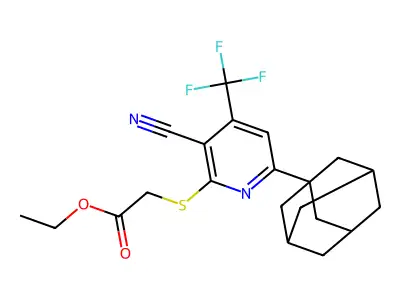 ethyl 2-{[6-(1-adamantyl)-3-cyano-4-(trifluoromethyl)-2-pyridinyl]sulfanyl}acetate structure