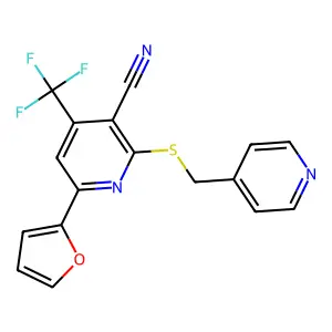 6-Furan-2-yl-2-(pyridin-4-ylmethylsulfanyl)-4-trifluoromethyl-nicotinonitrile structure