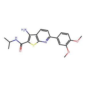 3-amino-6-(3,4-dimethoxyphenyl)-N-propan-2-ylthieno[2,3-b]pyridine-2-carboxamide structure