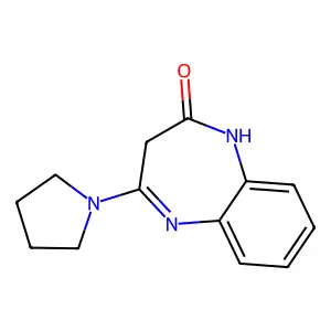 4-(Pyrrolidin-1-yl)-1,3-dihydro-2H-1,5-benzodiazepin-2-one structure