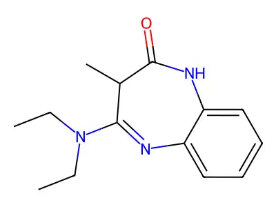2H-1,5-Benzodiazepin-2-one, 1,3-dihydro-4-(diethylamino)-3-methyl- structure