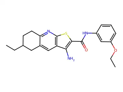 3-amino-N-(3-ethoxyphenyl)-6-ethyl-5,6,7,8-tetrahydrothieno[2,3-b]quinoline-2-carboxamide structure