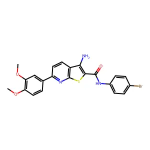 3-amino-N-(4-bromophenyl)-6-(3,4-dimethoxyphenyl)thieno[2,3-b]pyridine-2-carboxamide structure