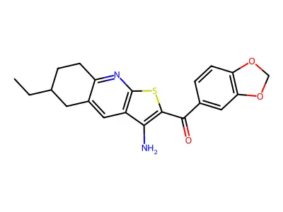 (3-amino-6-ethyl-5,6,7,8-tetrahydrothieno[2,3-b]quinolin-2-yl)(1,3-benzodioxol-5-yl)methanone structure
