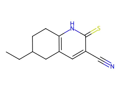 6-Ethyl-2-mercapto-5,6,7,8-tetrahydroquinoline-3-carbonitrile structure
