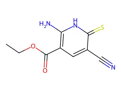 Ethyl 2-amino-5-cyano-6-sulfanylpyridine-3-carboxylate structure