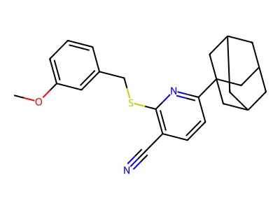 6-(1-Adamantyl)-2-[(3-methoxybenzyl)sulfanyl]nicotinonitrile structure