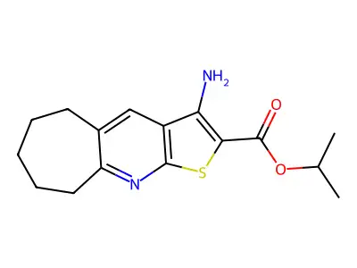 isopropyl 3-amino-6,7,8,9-tetrahydro-5H-cyclohepta[b]thieno[3,2-e]pyridine-2-carboxylate structure