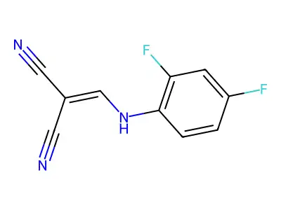 (((2,4-Difluorophenyl)amino)methylene)methane-1,1-dicarbonitrile structure