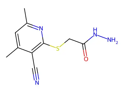 2-(3-Cyano-4,6-dimethylpyridin-2-yl)sulfanylacetohydrazide structure