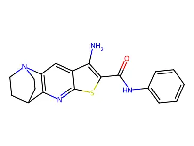 5-amino-N-phenyl-7-thia-1,9-diazatetracyclo[9.2.2.0~2,10~.0~4,8~]pentadeca-2(10),3,5,8-tetraene-6-carboxamide structure
