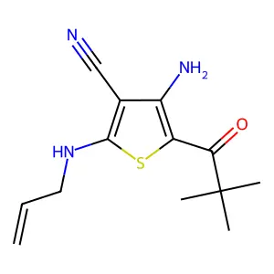 2-(Allylamino)-4-amino-5-(2,2-dimethylpropanoyl)-3-thiophenecarbonitrile structure
