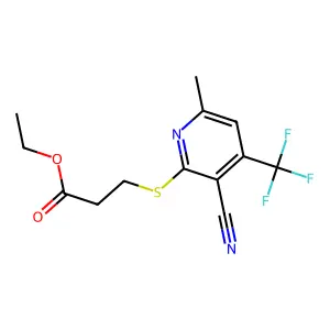 Ethyl 3-[3-cyano-6-methyl-4-(trifluoromethyl)-2-pyridylthio]propanoate structure
