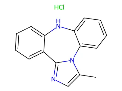 9H-Dibenz(b,f)imidazo(1,2-d)(1,4)diazepine, 3-methyl-, hydrochloride structure