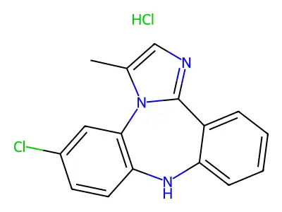 9H-Dibenz(b,f)imidazo(1,2-d)(1,4)diazepine, 6-chloro-3-methyl-, hydrochloride structure
