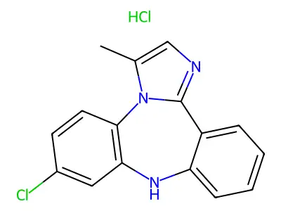 9H-Dibenz(b,f)imidazo(1,2-d)(1,4)diazepine, 7-chloro-3-methyl-, hydrochloride structure