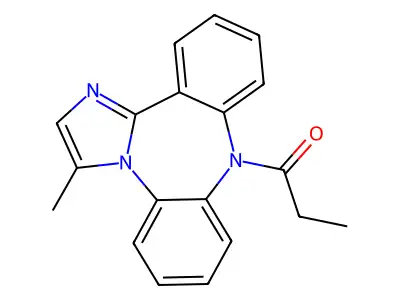 9H-Dibenz(b,f)imidazo(1,2-d)(1,4)diazepine, 3-methyl-9-propionyl- structure