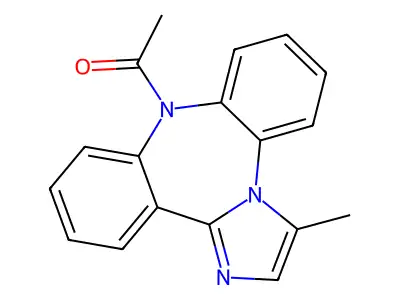 9H-Dibenz(b,f)imidazo(1,2-d)(1,4)diazepine, 9-acetyl-3-methyl- structure