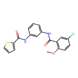 N-[3-[(5-chloro-2-methoxybenzoyl)amino]phenyl]thiophene-2-carboxamide structure