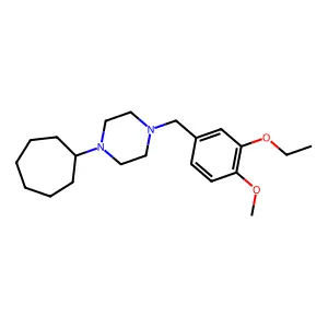 1-Cycloheptyl-4-[(3-ethoxy-4-methoxyphenyl)methyl]piperazine structure
