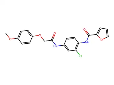 N-(2-chloro-4-{[(4-methoxyphenoxy)acetyl]amino}phenyl)-2-furamide structure