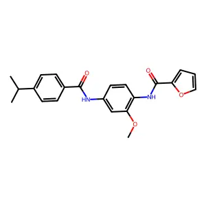 N-[2-methoxy-4-[(4-propan-2-ylbenzoyl)amino]phenyl]furan-2-carboxamide structure