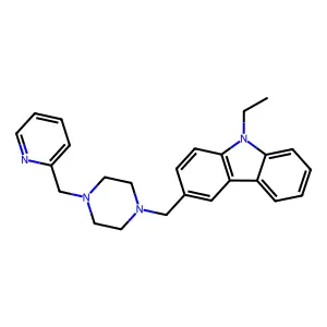 9-Ethyl-3-[[4-(pyridin-2-ylmethyl)piperazin-1-yl]methyl]carbazole structure