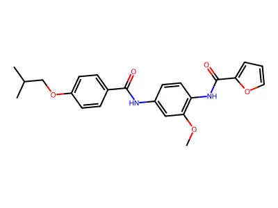 N-{4-[(4-isobutoxybenzoyl)amino]-2-methoxyphenyl}-2-furamide structure