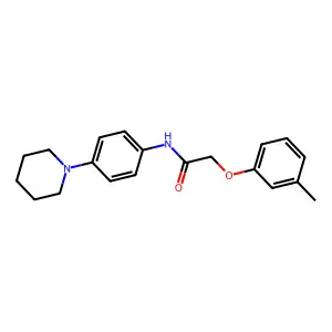 2-(3-methylphenoxy)-N-(4-piperidin-1-ylphenyl)acetamide structure