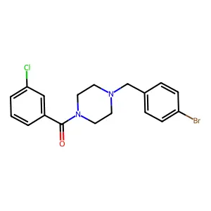 [4-[(4-Bromophenyl)methyl]piperazin-1-yl]-(3-chlorophenyl)methanone structure