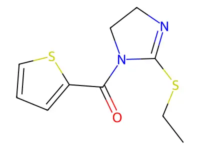 [2-(Ethylsulfanyl)-4,5-dihydro-1H-imidazol-1-yl](thiophen-2-yl)methanone structure