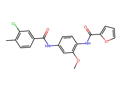 N-{4-[(3-chloro-4-methylbenzoyl)amino]-2-methoxyphenyl}-2-furamide structure