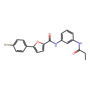 5-(4-bromophenyl)-N-[3-(propanoylamino)phenyl]furan-2-carboxamide structure