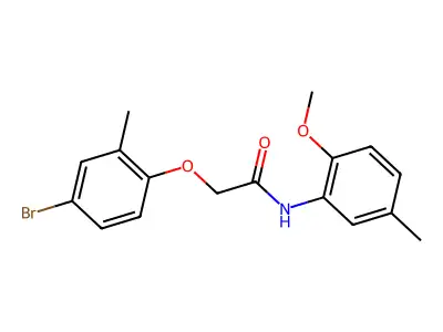 2-(4-bromo-2-methylphenoxy)-N-(2-methoxy-5-methylphenyl)acetamide structure