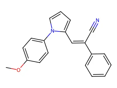 I+/--[[1-(4-Methoxyphenyl)-1H-pyrrol-2-yl]methylene]benzeneacetonitrile structure