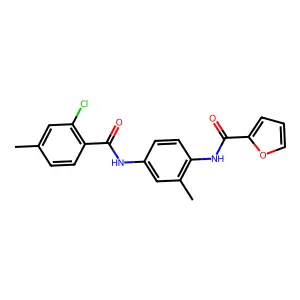 N-[4-[(2-chloro-4-methylbenzoyl)amino]-2-methylphenyl]furan-2-carboxamide structure