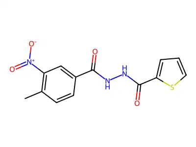 N'-(4-methyl-3-nitrobenzoyl)thiophene-2-carbohydrazide structure