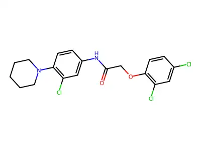 N-[3-chloro-4-(piperidin-1-yl)phenyl]-2-(2,4-dichlorophenoxy)acetamide structure