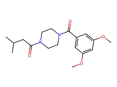 1-(3,5-Dimethoxybenzoyl)-4-(3-methylbutanoyl)piperazine structure