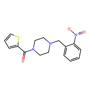 [4-[(2-Nitrophenyl)methyl]piperazin-1-yl]-thiophen-2-ylmethanone structure