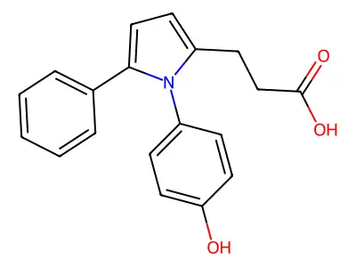 3-(1-(4-Hydroxyphenyl)-5-phenyl-1H-pyrrol-2-yl)propanoic acid structure