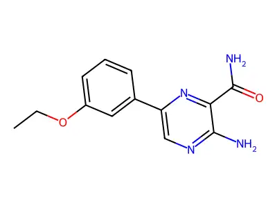 3-amino-6-(3-ethoxyphenyl)-2-Pyrazinecarboxamide structure