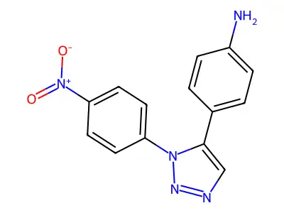 Benzenamine, 4-[1-(4-nitrophenyl)-1H-1,2,3-triazol-5-yl]- structure