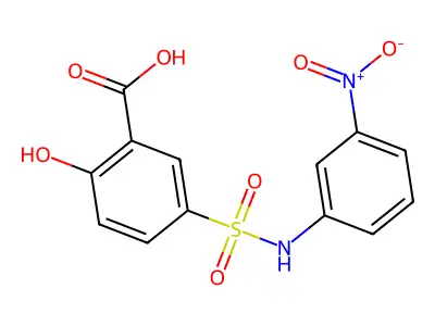 Benzoic acid, 2-hydroxy-5-[[(3-nitrophenyl)amino]sulfonyl]- structure