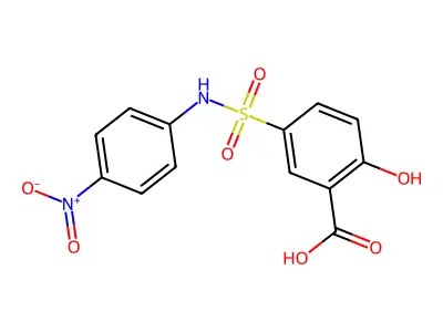 2-Hydroxy-5-(4-nitro-phenylsulfamoyl)-benzoic acid structure