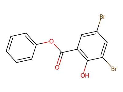Phenyl 3,5-dibromo-2-hydroxybenzoate structure