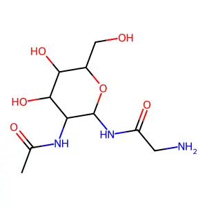 2-(acetylamino)-2-deoxy-N-glycylhexopyranosylamine structure
